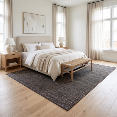 Tapis campagnard en jute et coton Colston