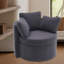 Chaise pivotante en tissu Teddy avec coussin de dossier et rangement caché pour le salon-451910320