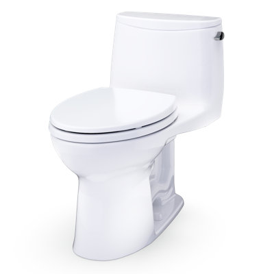 TOTO Ultramax One-Piece Elongated 1.28 GPF Universal Height Toilet with CEFIONTECT and SS114 SoftClose Seat, Sedona Beige - MS608114CEFG#12