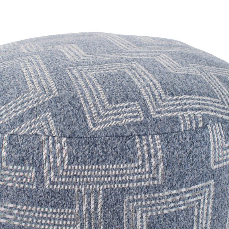 Petit pouf intérieur / extérieur Zevyn Syros Natural, Bleu