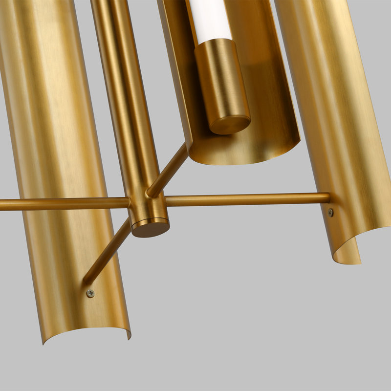 Carson LED Pendant, 28" H x 16.13" W x 16.13" D, Burnished Brass, 4