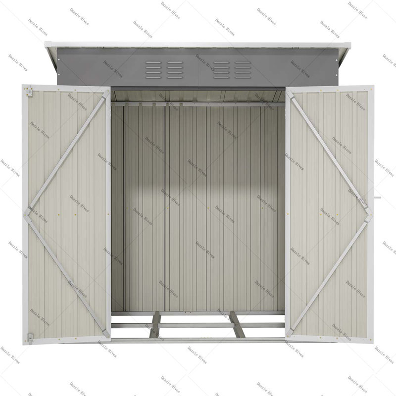 Metal Storage Shed for Garden Tools Lockable Door With Floor Frame