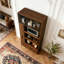 Armoire de cuisine de 70,87 po de hauteur avec 1 étagère de rangement coulissante multi-fonctionnelle, 1 tiroir, avec porte en verre et cadre en aluminium