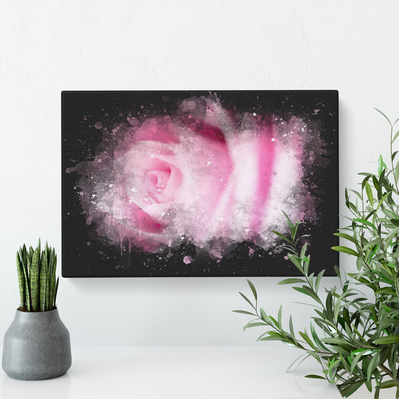 Pink Rose Flower Vol.1 - Wrapped Canvas, 50cm H x 76cm W x 3cm D