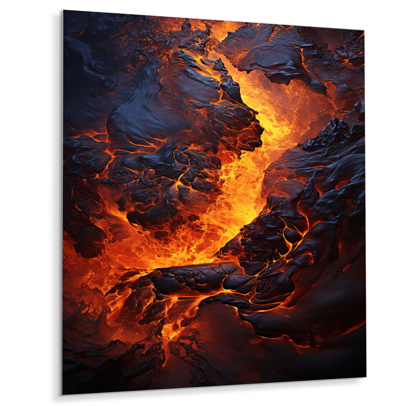 «Volcano Eternal Lava» sur métal, H 32 po x l 24 po x P 1 po