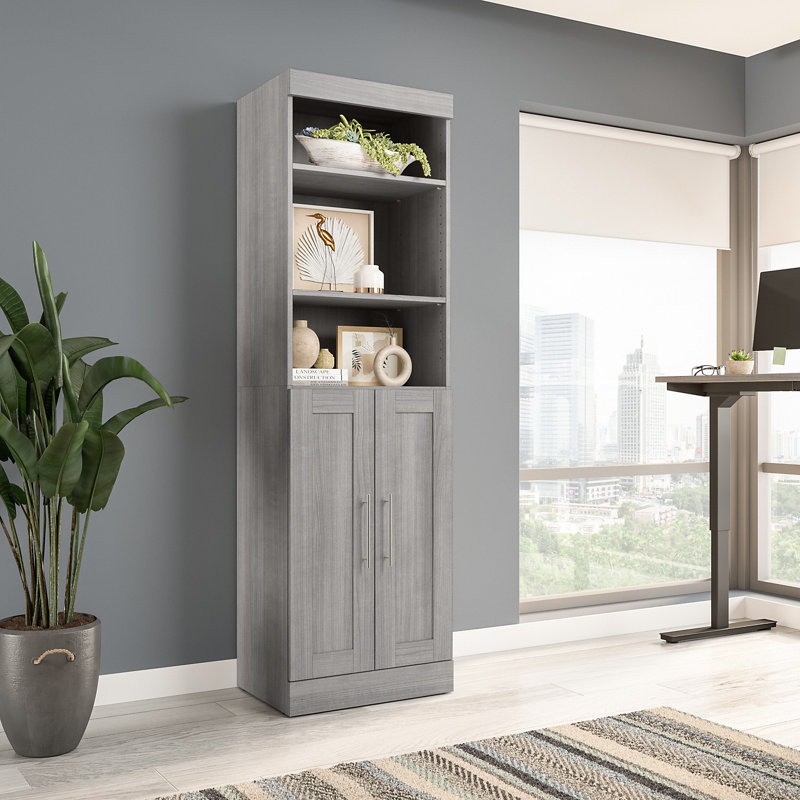 Arlex Walk-In Tower, Platinum Gray, 83.66" H x 25" W x 18.19" D