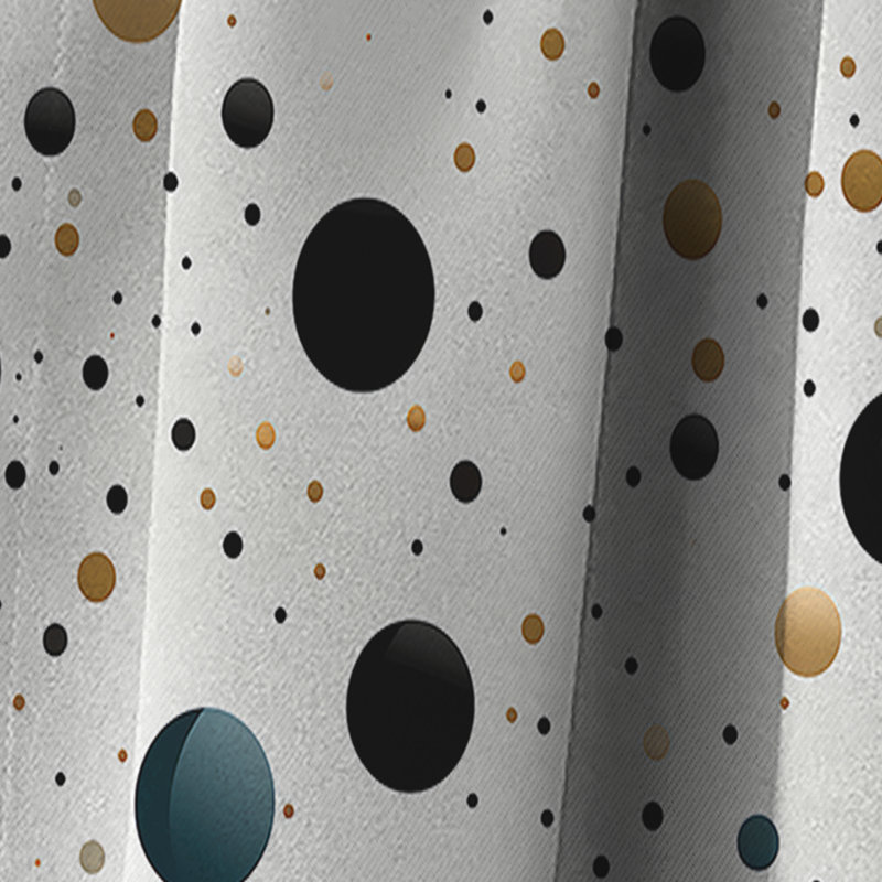 Motif à pois noir et doré minimaliste - rideau occultant abstrait - 1 panneau, L 52 po x L 63 po