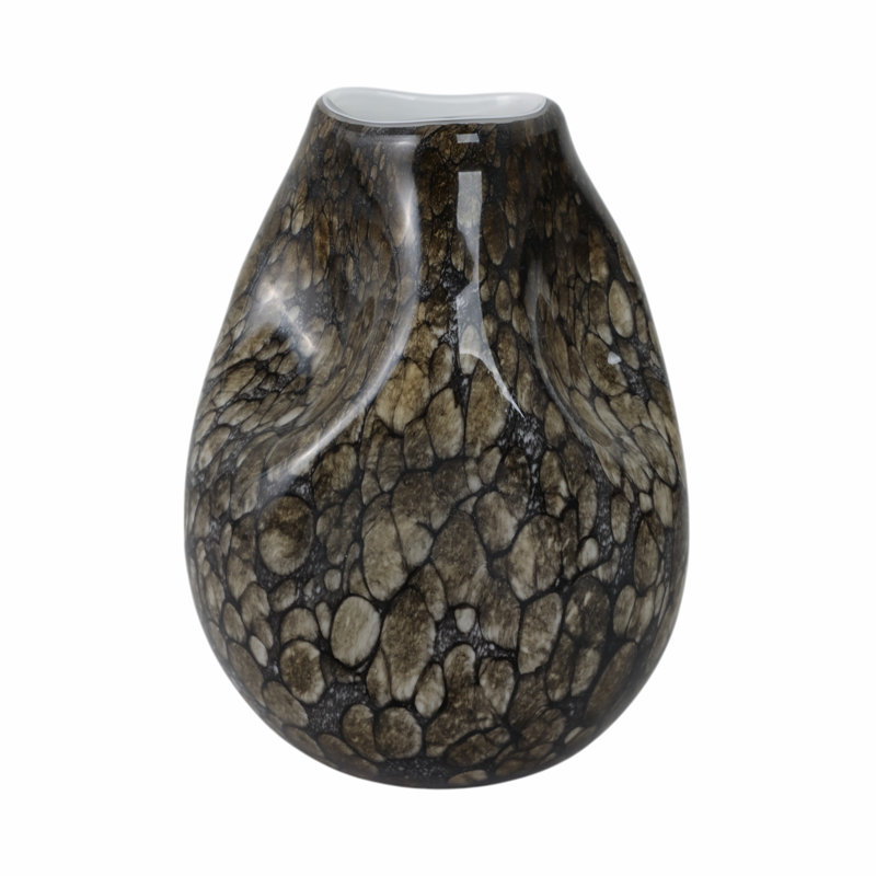 Tunis Handmade Glass Table Vase, 10" H x 8" W x 8" D