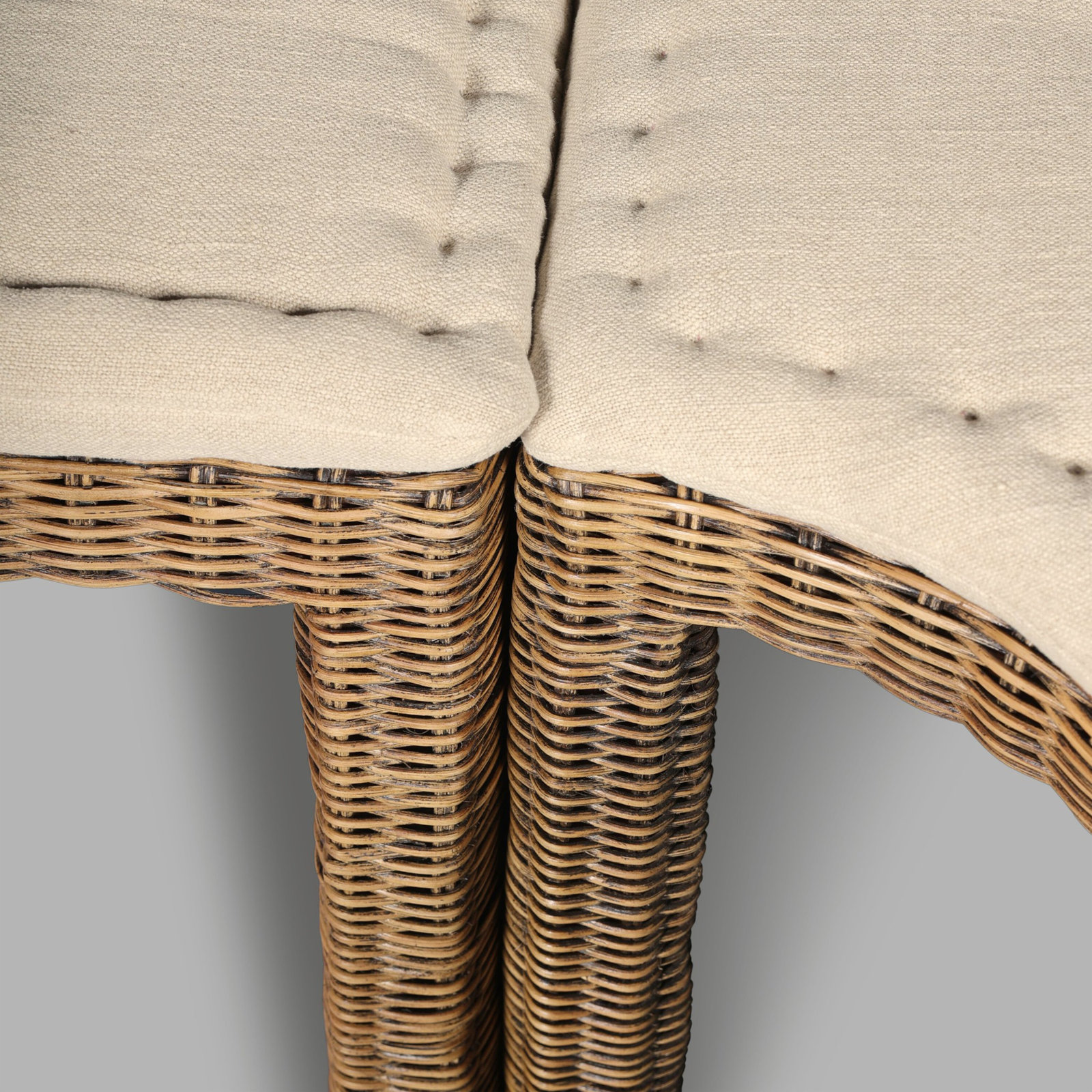 Senna 83" Woven Dining Banquette, 32.5" H x 106.25" W x 83.25" D, Right Hand Facing