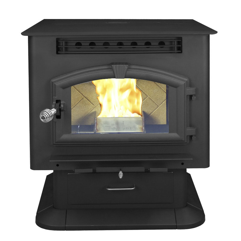 2000 Square Feet Natural Vent Freestanding Wood Pellets Stove with Blower and with Adjustable Thermostat