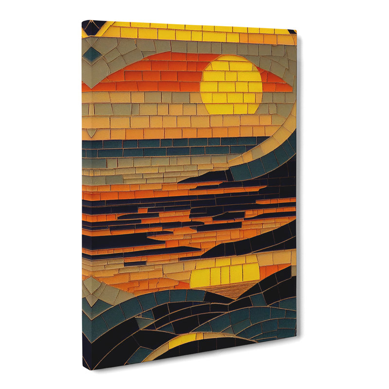 Gaubert Sunset Mosaic - Wrapped Canvas, 60cm H x 40cm W