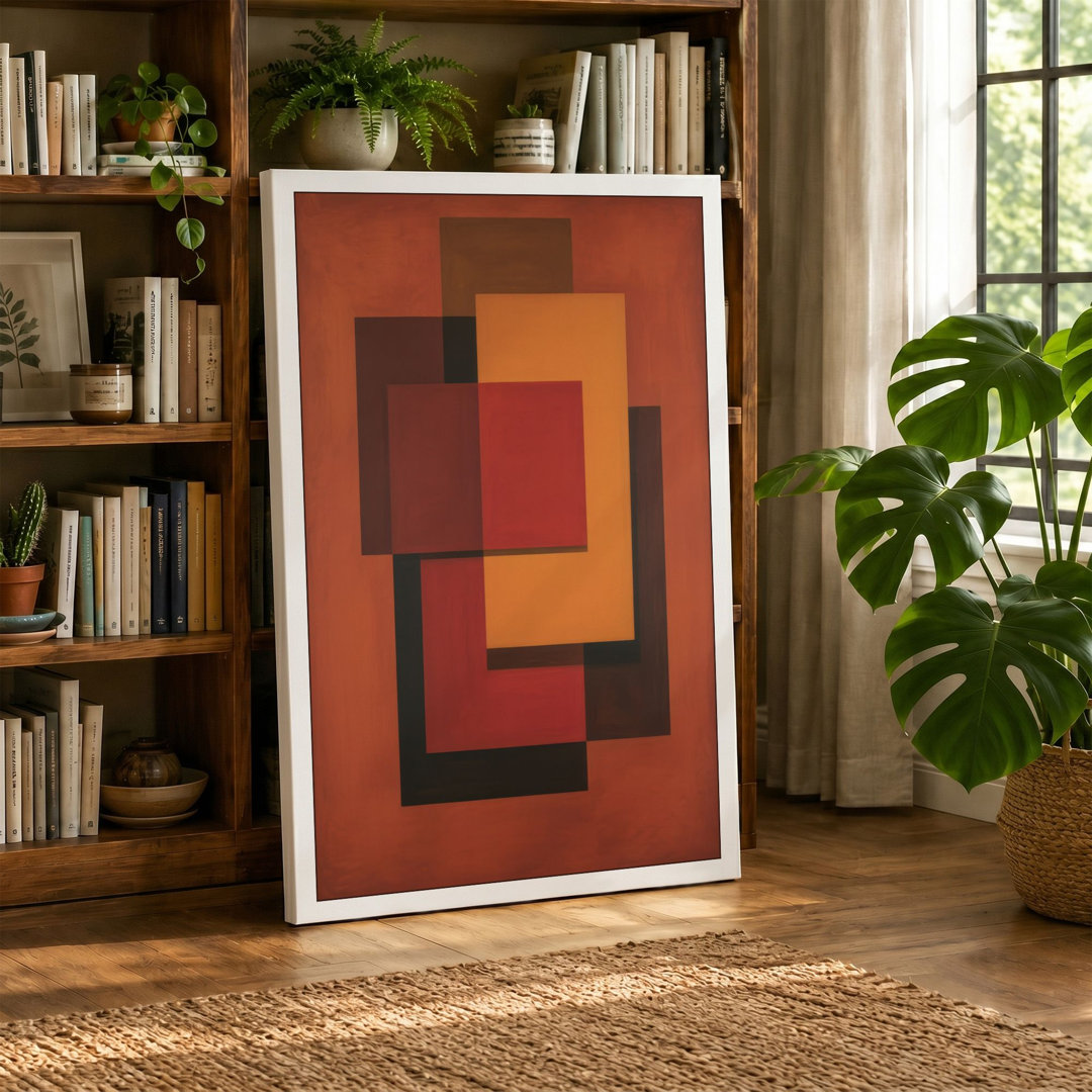 Geometric Earth Tones Abstract - Wrapped Canvas