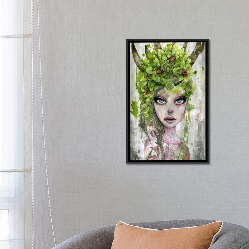«Summer Crown» par Megan Majewski - Impression sur toile, H 26 po x l 18 po x P 1,5 po, Toile avec cadre noir, Pas de tapis
