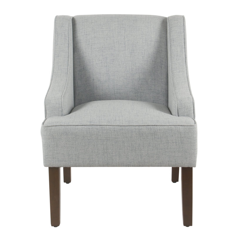 Fauteuil d'appoint incurvé Daryann, Polyester bleu clair