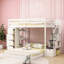 Lit superposé simple au-dessus d'un lit double en blanc - Optimisez l'espace de la chambre à coucher avec des tablettes de rangement pratiques à 3 couches, des tiroirs et des tablettes de tiroir