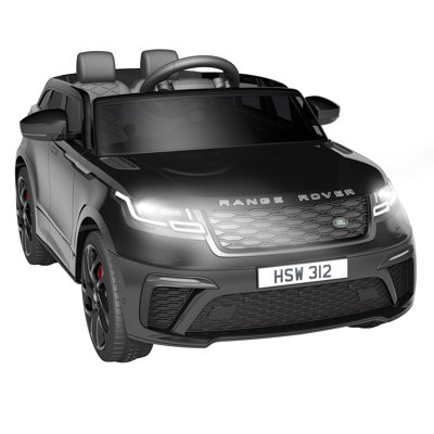 12V Ride On Luxury SUV with Dual 390 Motors Rechargeable Battery Parent Remote Control LED Lights Opening Doors Electric Driving Vehicle for Backyard Outdoor Play Black