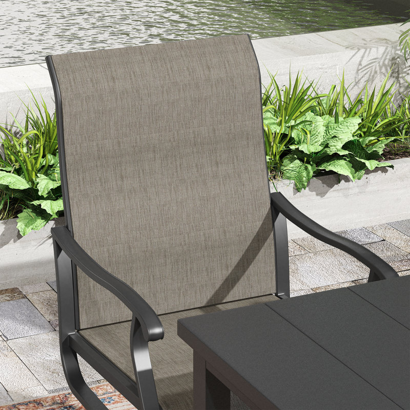Ensemble de salle à manger de patio 3 pièces avec chaises pivotantes, Brun