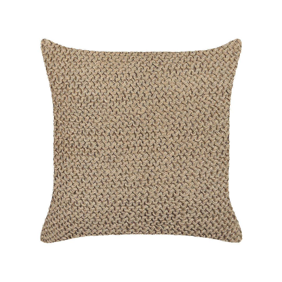 Hutchens Beige Square Scatter Cushion mit Füllung