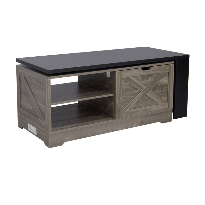 Table basse à plateau relevable Farmhouse, Noir