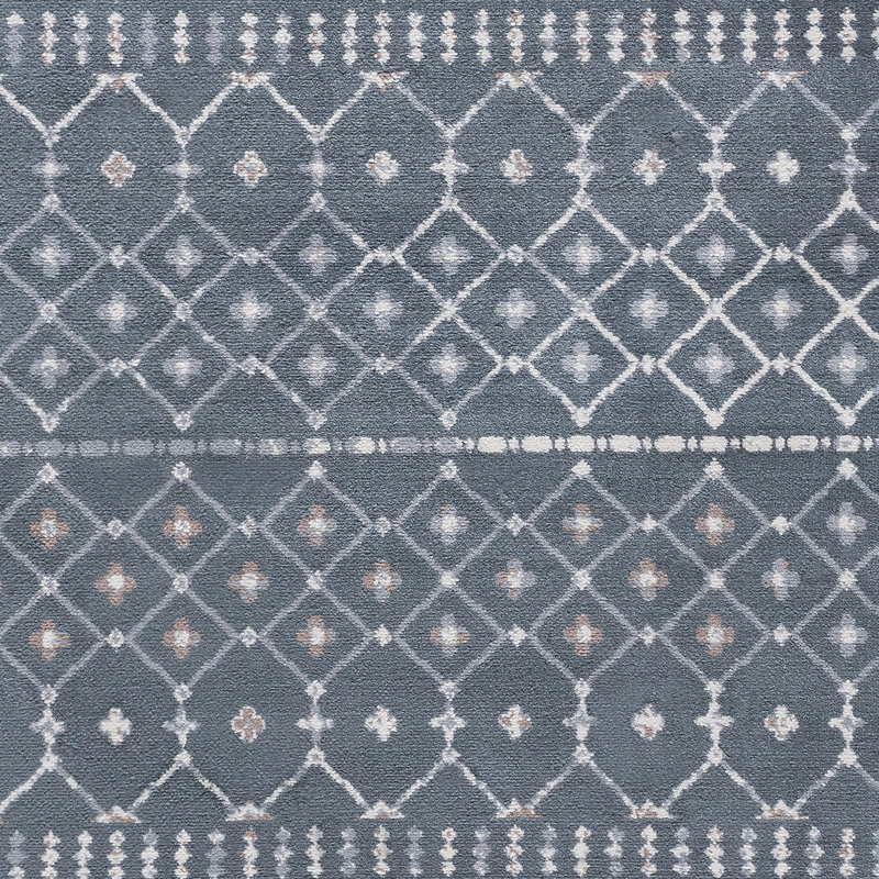 Tapis gris foncé Modern Farmhouse, Rond 7 pi 10 po