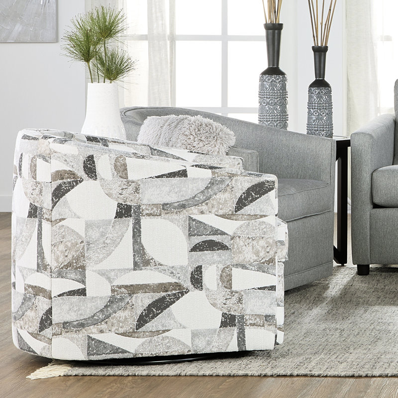 30.5" Wide Upholstered Barrel Swivel Chair