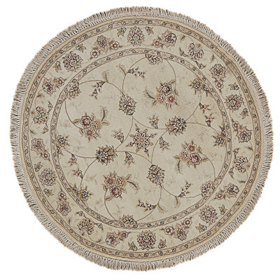 Hand Knotted Area Rug in Ivory
