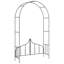 Garden Arch with Gate Black 54.3" x 15.7" x 93.7" Iron
