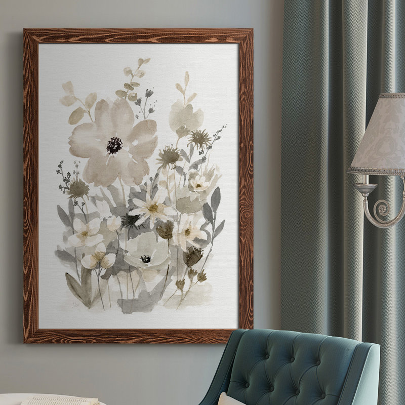 " Neutral Nature I ", Maple Framed, 43.5" H x 31.5" W x 1" D