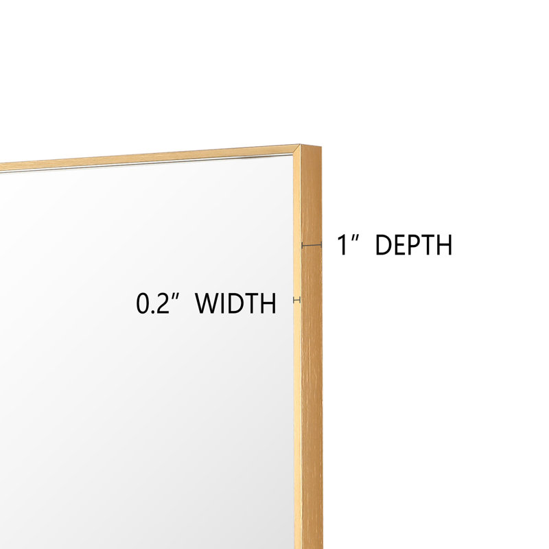 Modern & Contemporary Rectangle Bathroom Vanity Mirror Metal Framed Wall Mirror, Gold, 30" x 24"