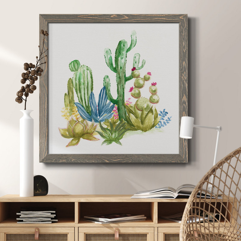 Rolling Seaside II - Peinture sur toile encadrée, H 31,5 po x l 31,5 po x P 1,5 po, Cadre gris