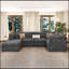 Canapé modulaire en U avec repose-pieds mobile-1113810686