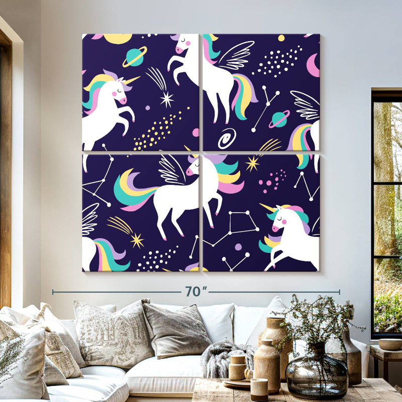 Ashelle Galaxy And Unicorns, 57" H x 57" W