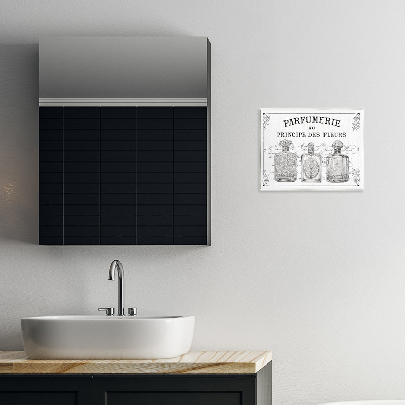Plaque murale rétro de parfumerie française, design par lettré et doublé