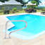 32'x22.5' Stainless Steel Pool Handrail – Inground Swimming Pool Railing with Non-Slip Blue Grip Cover, Rustproof Safety Grab Rail for Spa, Hot Tub, Steps – Complete Mounting Kit Included