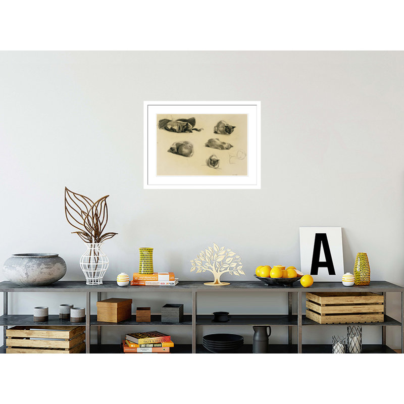 Étude de chat par Edward Hopper - Impression giclée sur cadre, H 22,07 po x l 29,5 po