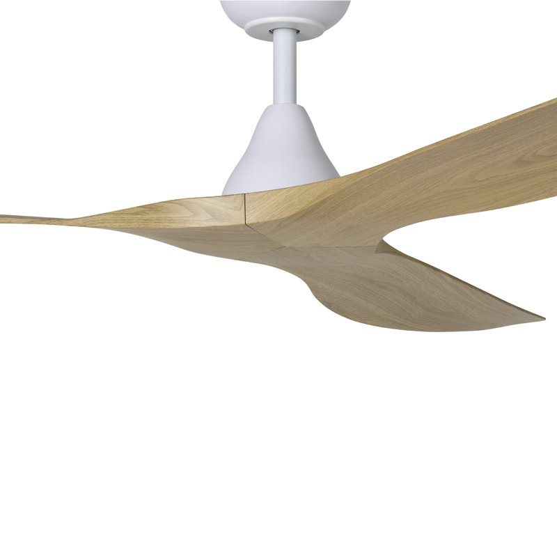 Takoya Ceiling Fan, Oak, 60", White