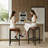 Counter Height Bar Stools Set of 2, 25.5 Inch Bar Stools for Kitchen Counter, Faux Leather Bar Stool, Brown-202484883-202484880
