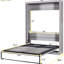 Lit double gris pliable dans l'armoire - Conception fiable et compacte avec armoire pliante, espace