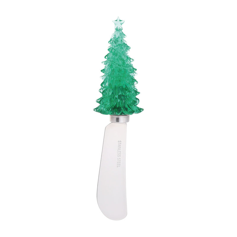 Holiday Tree Transparent Polyresin Cheese Spreader, S4
