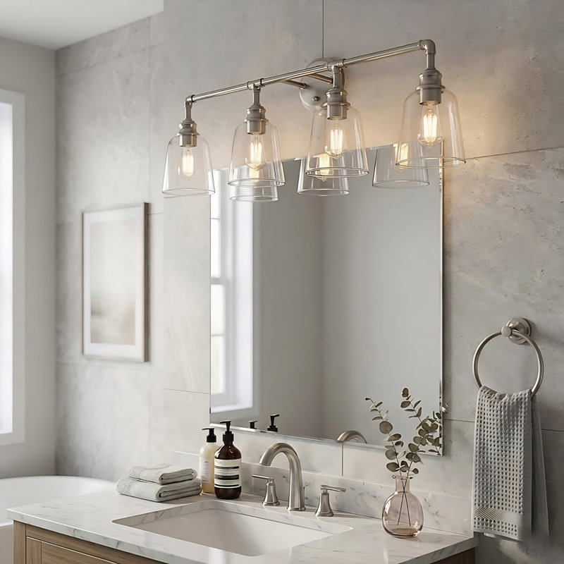 Rachal 4 - Light Vanity Light, Polished Nickel