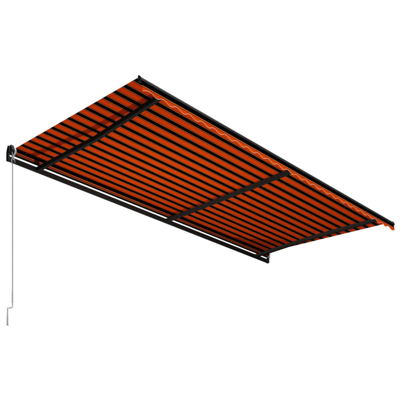Dakota Fields Anthracite Cover Retractable Patio Awning, Orange/Brown, 3m W x 4.5m L