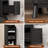 47" Tall Nightstand Ｗith Charging Station, Narrow Side Table With Bookshelf, Modern End Bedside Table  Bedroom,Black-1375884904
