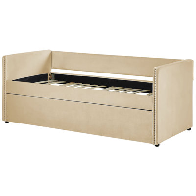 Baskin Upholstered Velvet Daybed with Trundle Bed