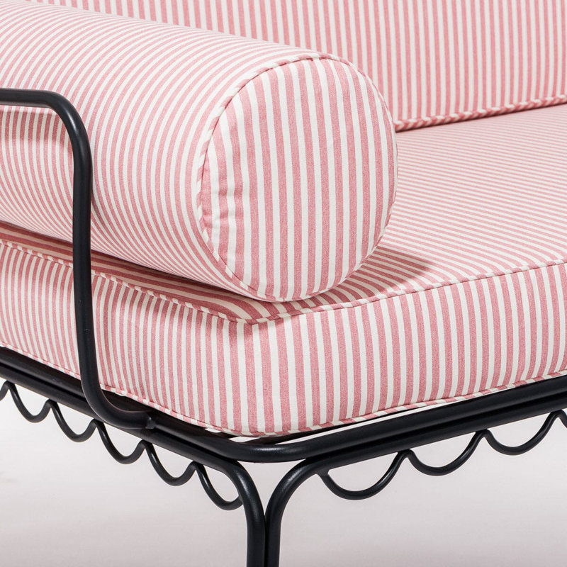 Ensemble de housse pour causeuse Al Fresco, Acrylique rayé rose / blanc