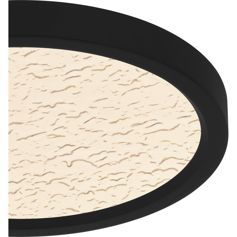 Outskirts Integrated LED Flush Mount With CCT Switch, Earth Black, 1" H x 11" W x 11" D