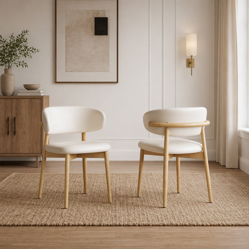 Chaise de salle à manger Mid-Century Modern, Naturel
