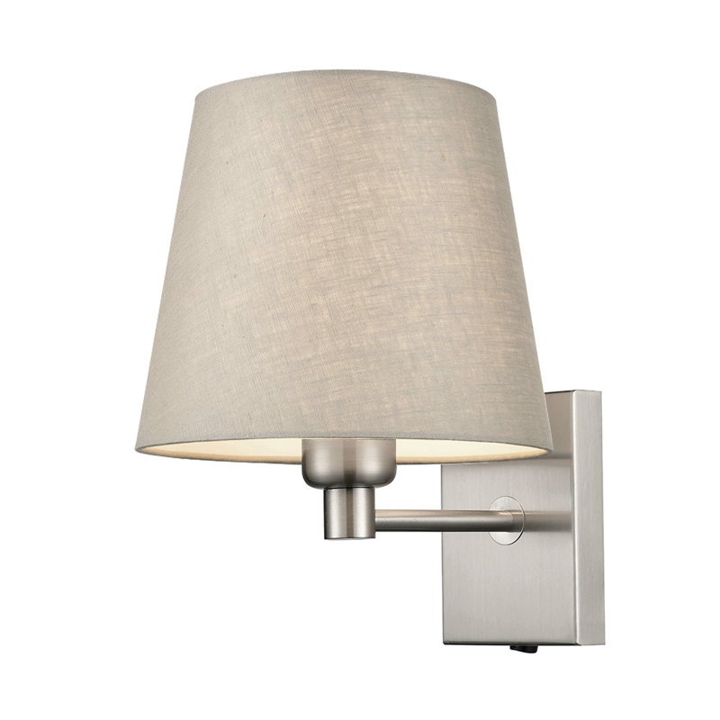 Potashnick Armed Sconce, Grey, Nickel