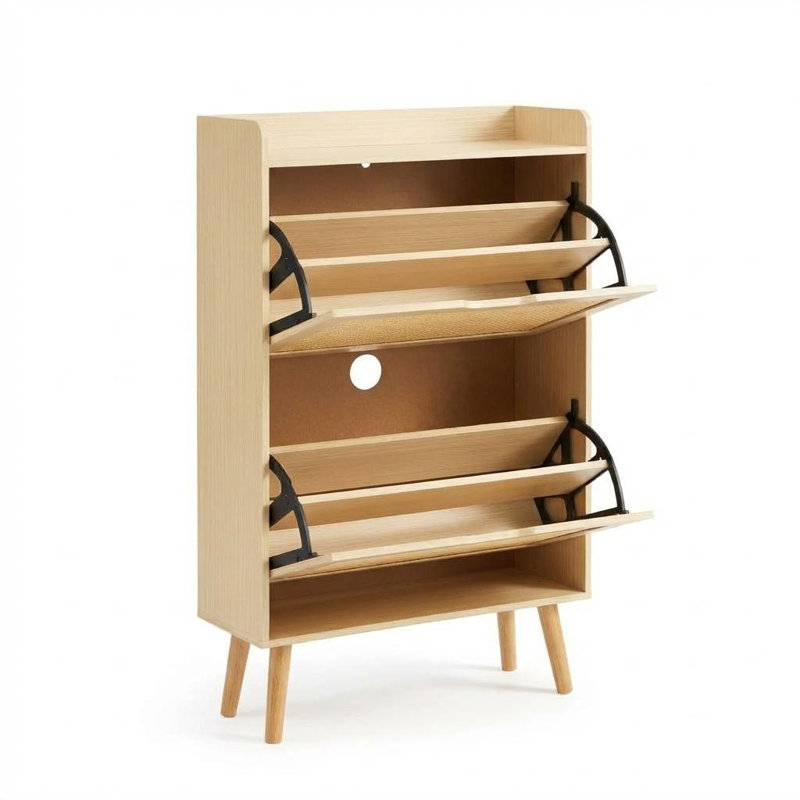 38 inch Yellow Shoe Cabinet with Doors Storage Organizer Modern Shoe Storage Cabinet for Entryway Space Saving Shoe Shelf