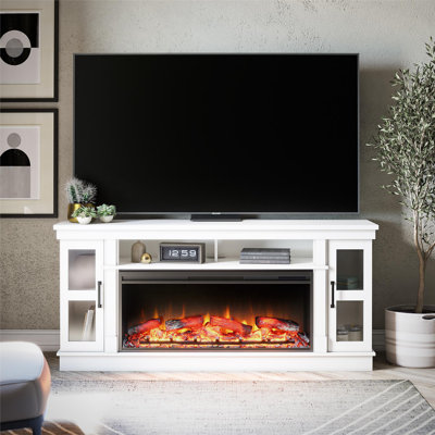 Kenyla Wide Tv Console With Electric Fireplace Insert For 75" Tvs
