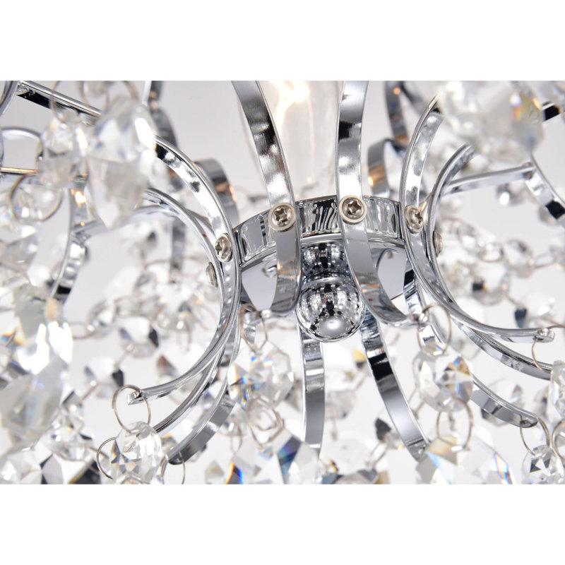 Myria 3-Light Crystal Semi Flush Mount , Chrome